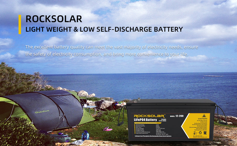 ROCKSOLAR 12V 200Ah Deep Cycle Lithium Battery (LIFEPO4)