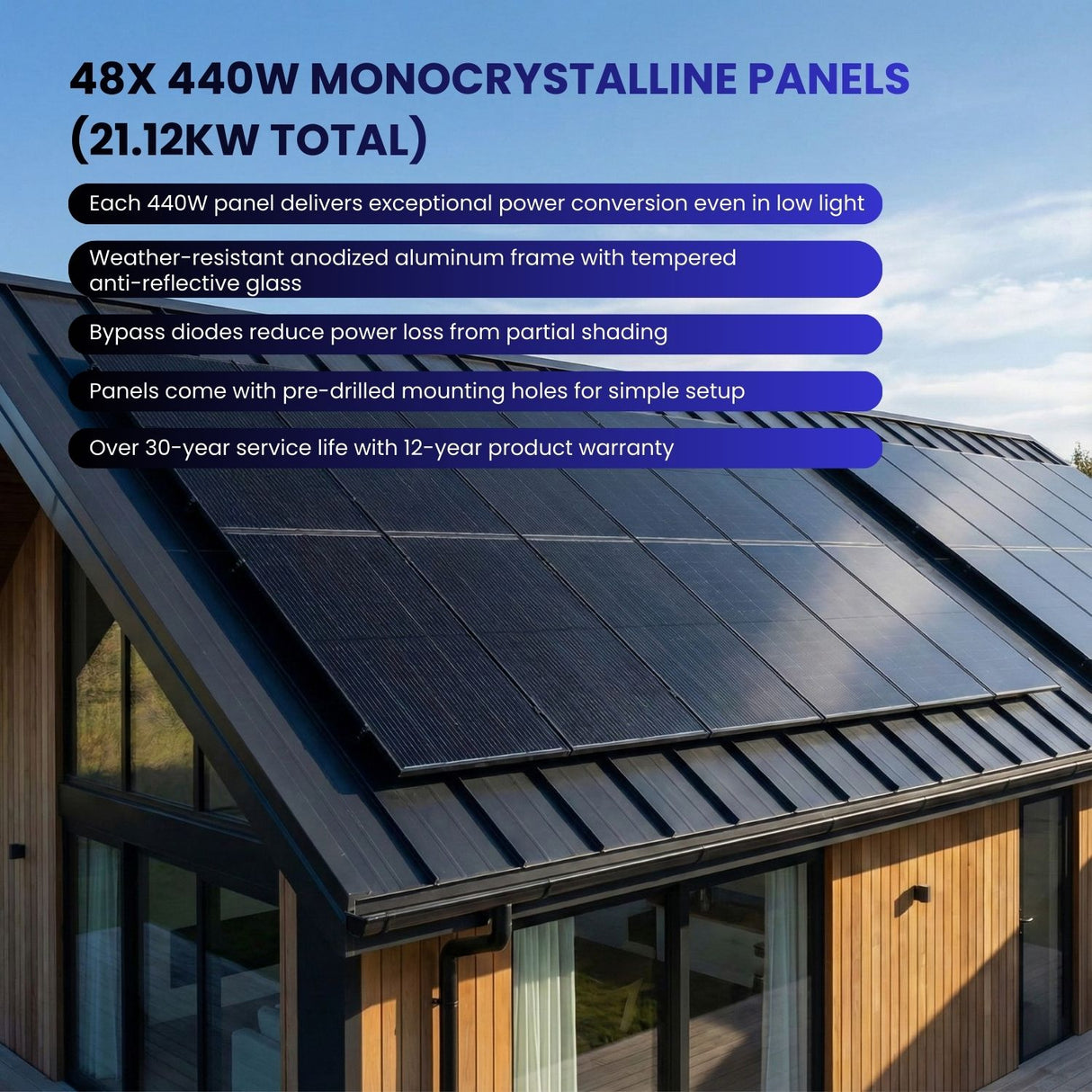 Solución solar fuera de la red Growatt Max de 20 kW, 120 V/240 V, fase dividida, salida CA