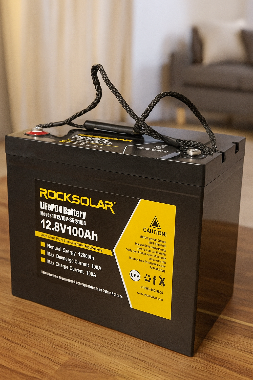 ROCKSOLAR 12.8V 100Ah Deep Cycle Lithium Battery (LIFEPO4)