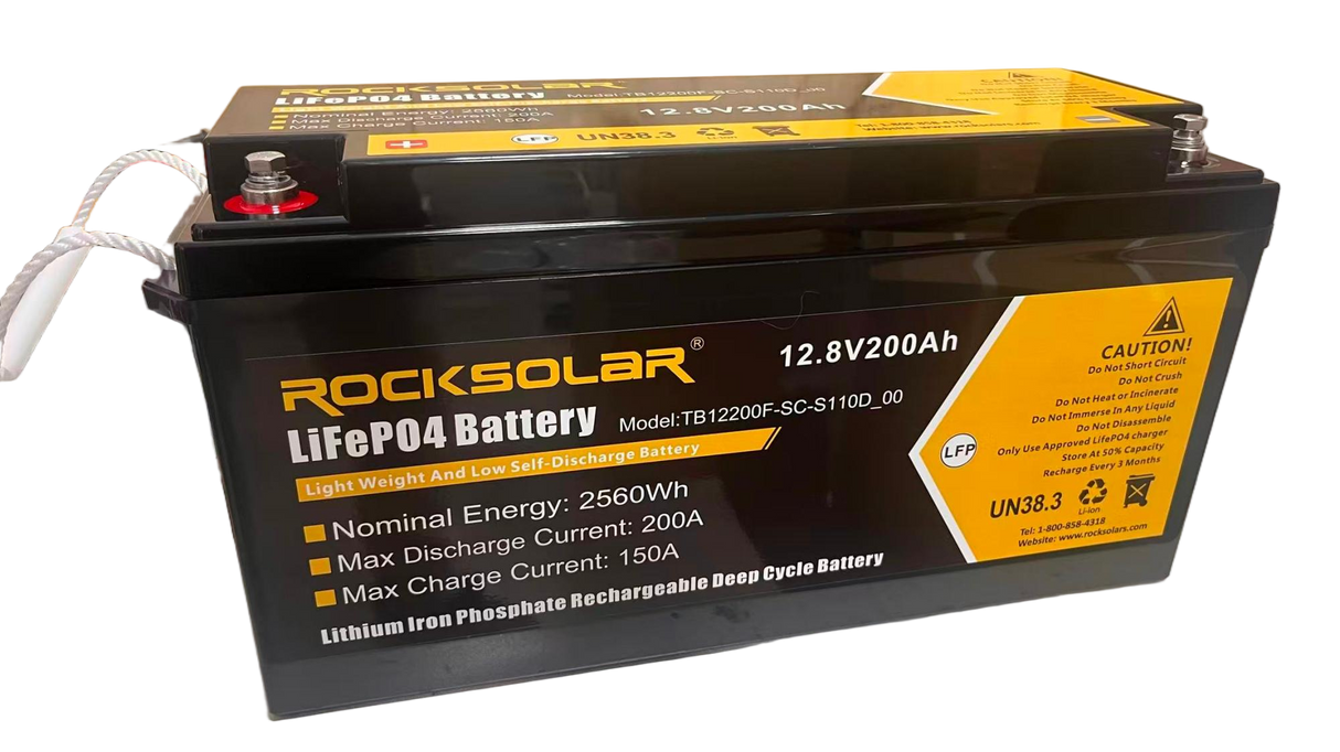 ROCKSOLAR 12V 200Ah Deep Cycle Lithium Battery (LIFEPO4)