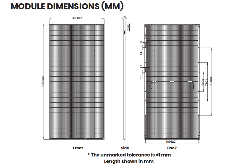 Zshine 705W N-Type High efficiency Bifacial Dual Glass Module ($0.36/W 31 panels/pallet)