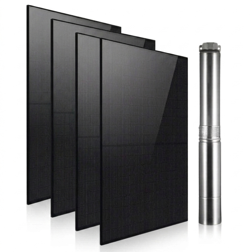 Kit de bomba sumergible con energía solar Rocksolar de 1,61 HP