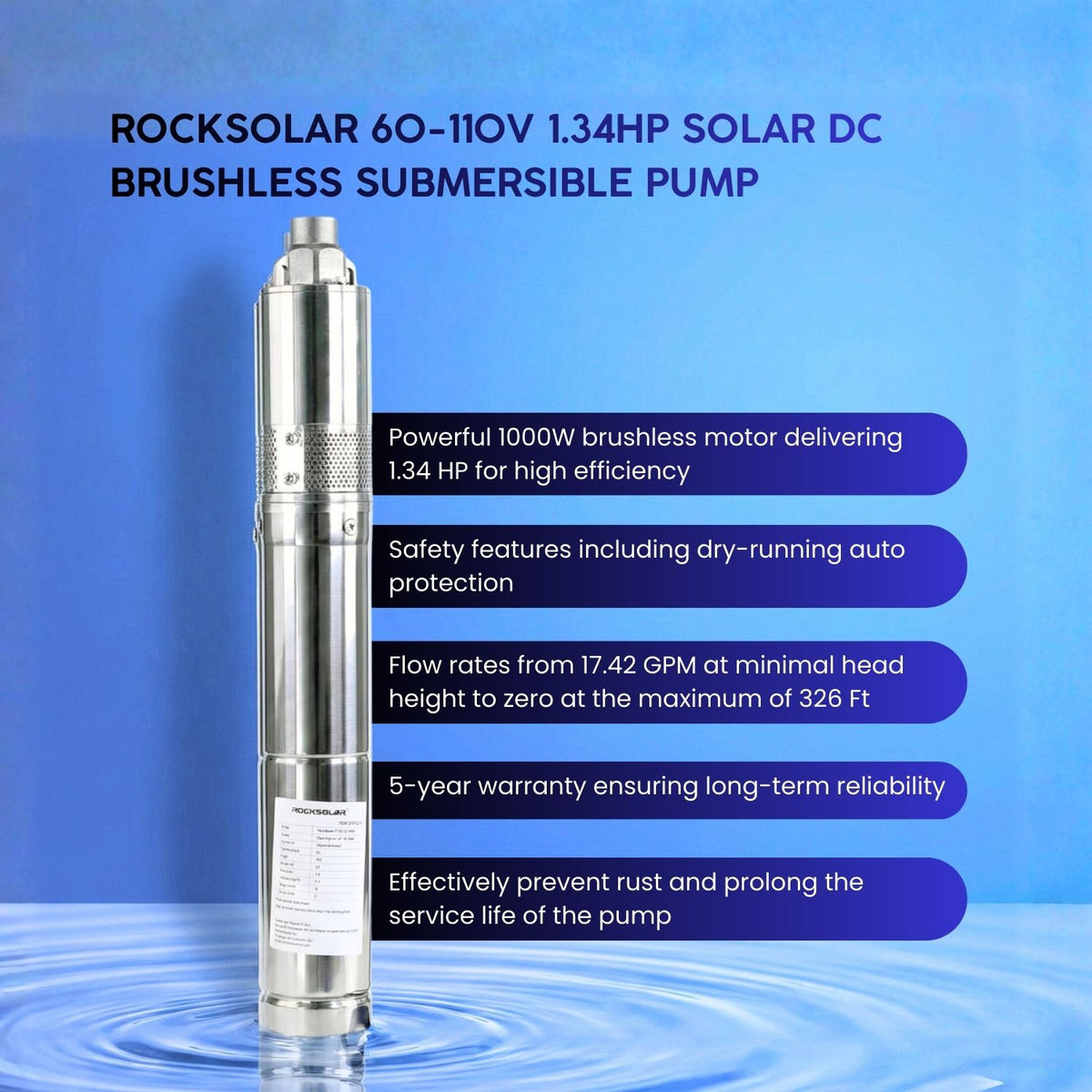 1.34hp brushless submersible pump