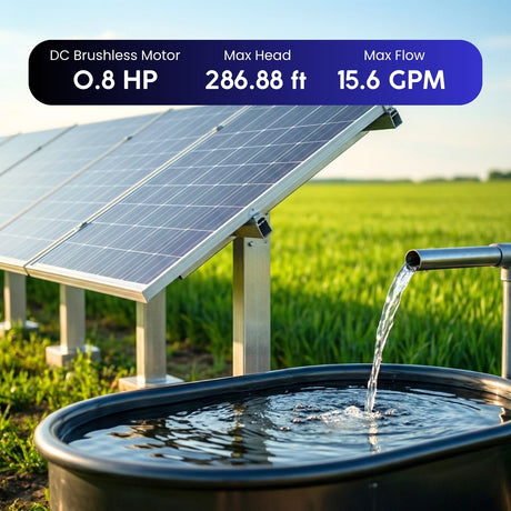 Rocksolar 0.8HP Hybrid Solar DC/AC Submersible Pump