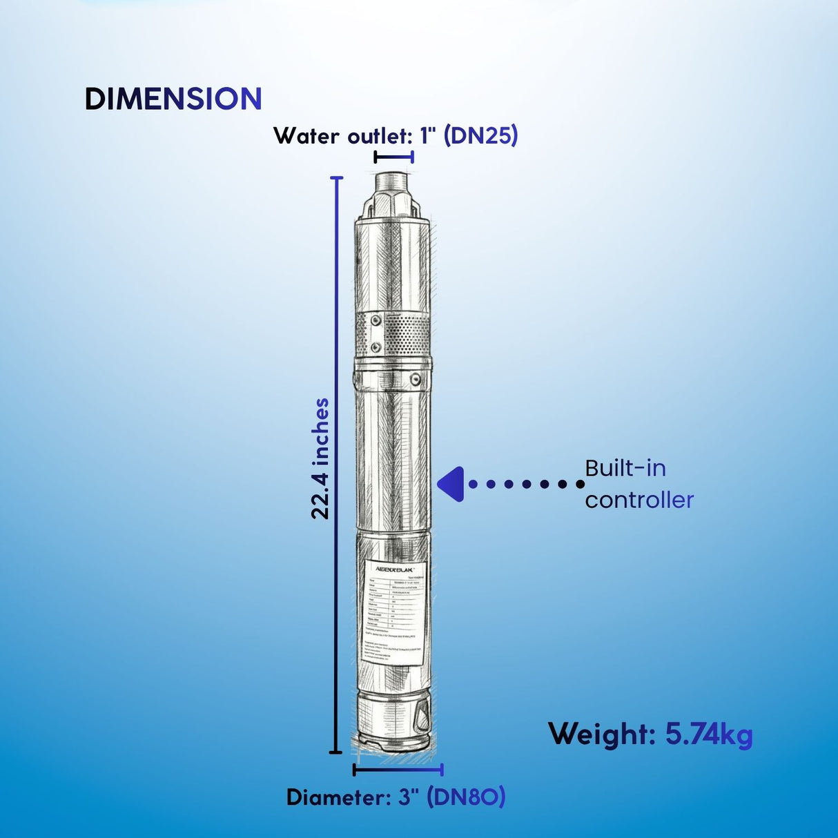 Rocksolar 1.61 HP Solar-Powered Submersible Pump Kit