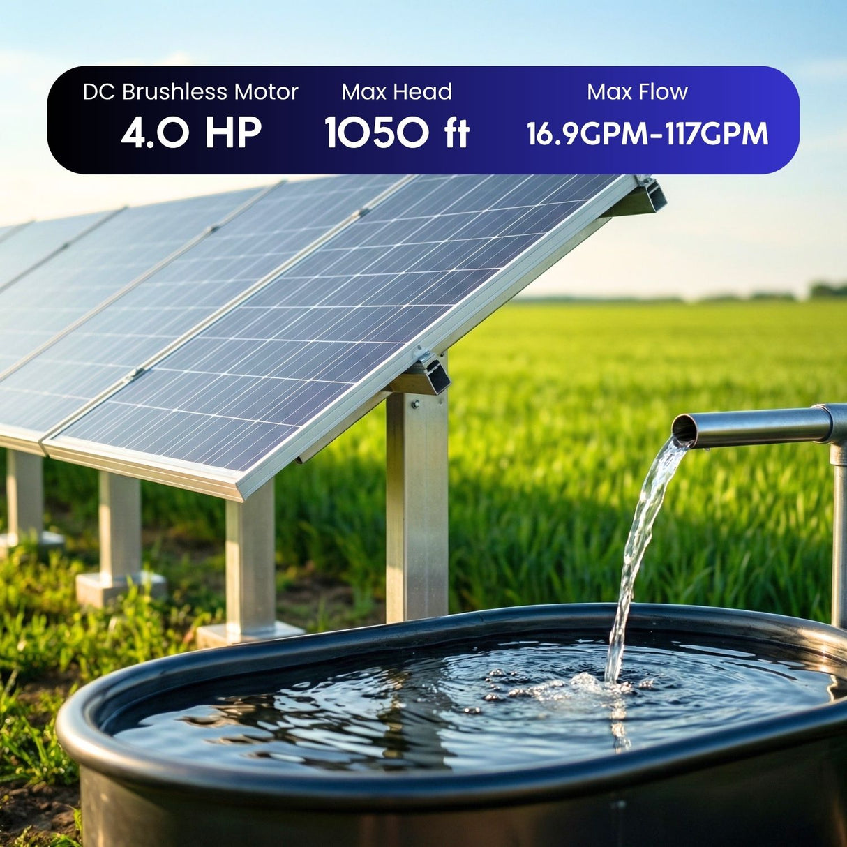 Rocksolar 4.0HP Solar-Powered Submersible Pump Kit