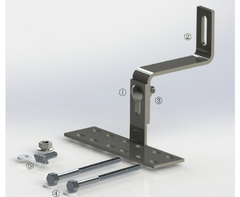 Gancho para tejas en forma de S - Ajustable - Acero inoxidable