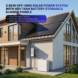 Modern house with home solar energy kits 3.5kw