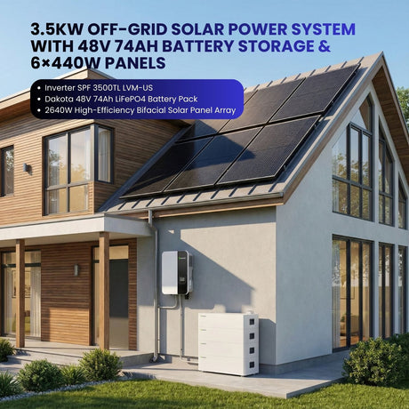 Modern house with home solar energy kits 3.5kw