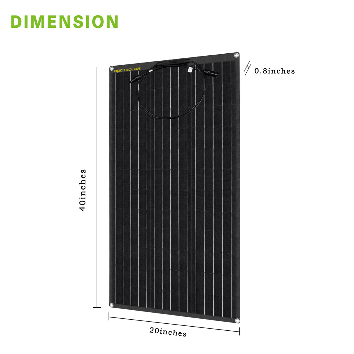 ROCKSOLAR 100W 12V Flexible Monocrystalline Solar Panel - Ultra Lightweight, Ultra Thin