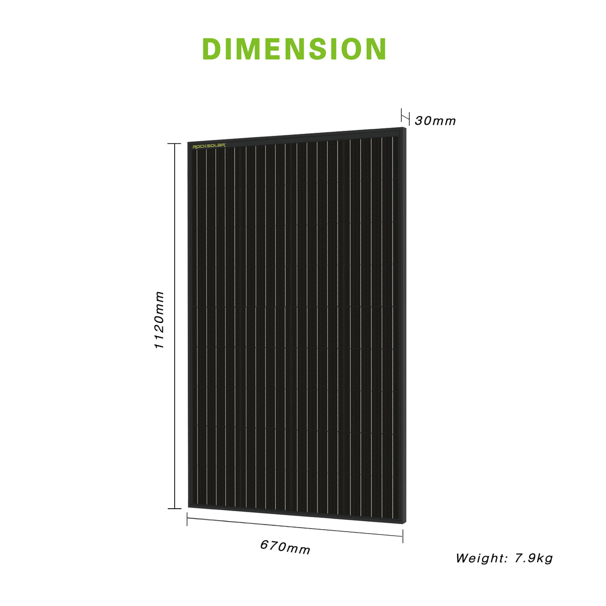 ROCKSOLAR 600W 12V Rigid Monocrystalline Solar Panel (4X150W)