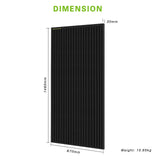 ROCKSOLAR 1200W 12V Rigid Monocrystalline Solar Panel(6X200W)
