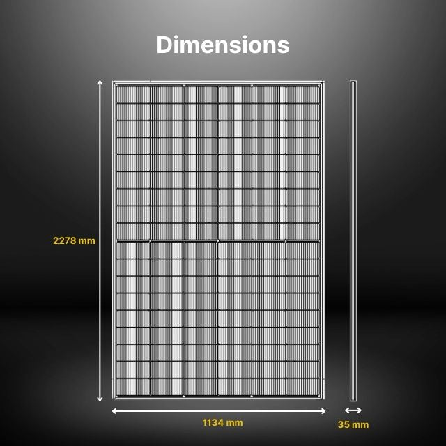 dimension 580w rigid solar panel for residential use 