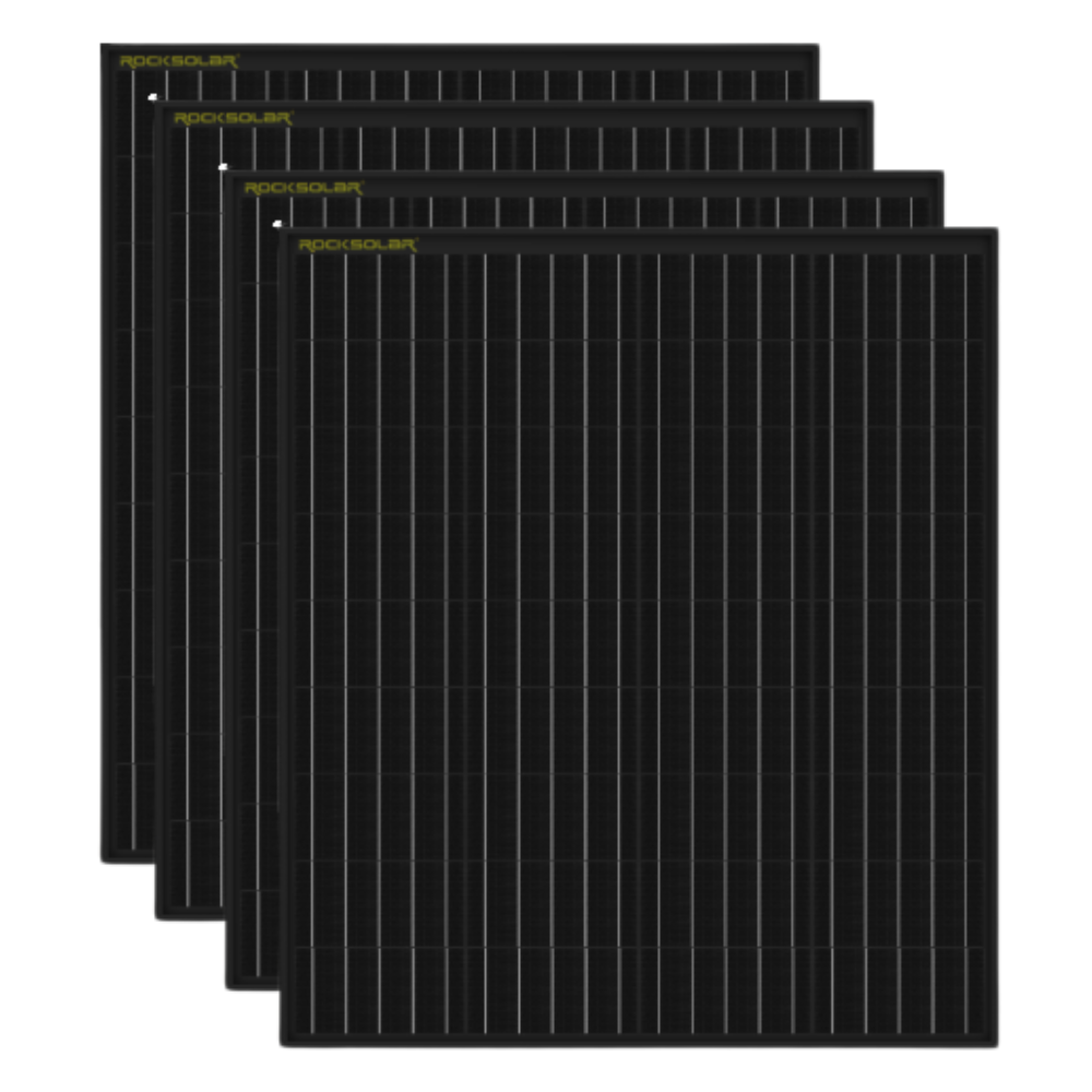 ROCKSOLAR 400W 12V Rigid Monocrystalline Solar Panel(4X100W)