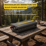 ROCKSOLAR 2000W 24V pure sine wave inverter with 120V AC output