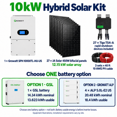 10kW Hybrid Solar Kit with 12.15kW Bifacial Panels & Battery Storage