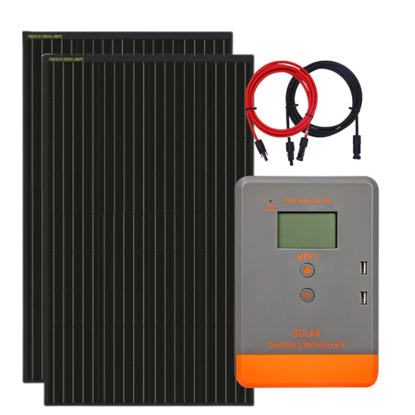 ROCKSOLAR 300W 12V Rigid Solar Panel Premium Kit with MPPT Controller