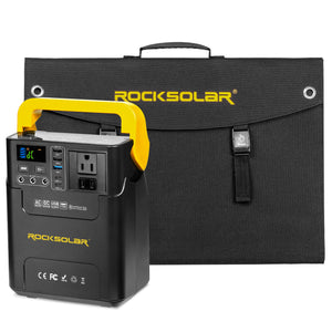ROCKSOLAR Adventurer 100W Power Station + 30W Foldable Solar Panel Solar Generator Kit