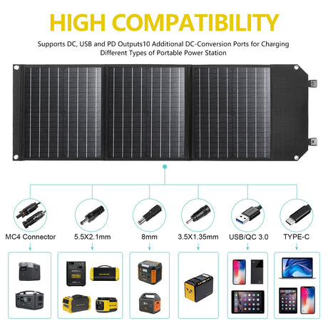 foldable solar panel 60w
