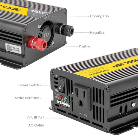 12v inverter different ports