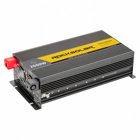 ROCKSOLAR 2000W Pure Sine Wave Power Inverter DC 12V TO 110V AC Converter with Remote Control Panel