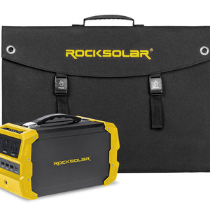 ROCKSOLAR Nomad 400W Power Station + 100W Foldable Solar Panel Solar Generator Kit