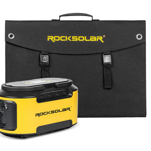 ROCKSOLAR Ready 200W Power Station + 60W Foldable Solar Panel Solar Generator Kit